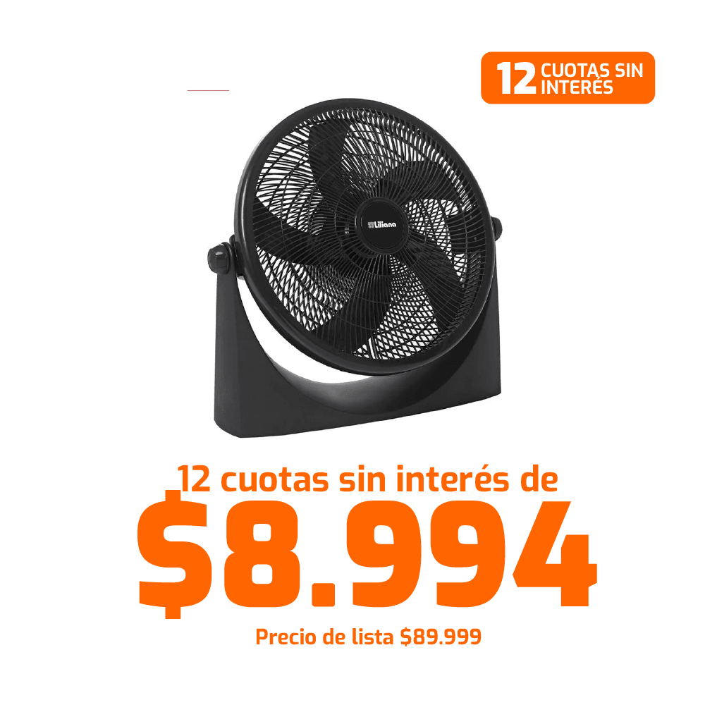 12 cuotas sin interés de $8.994 Precio de lista $89.999